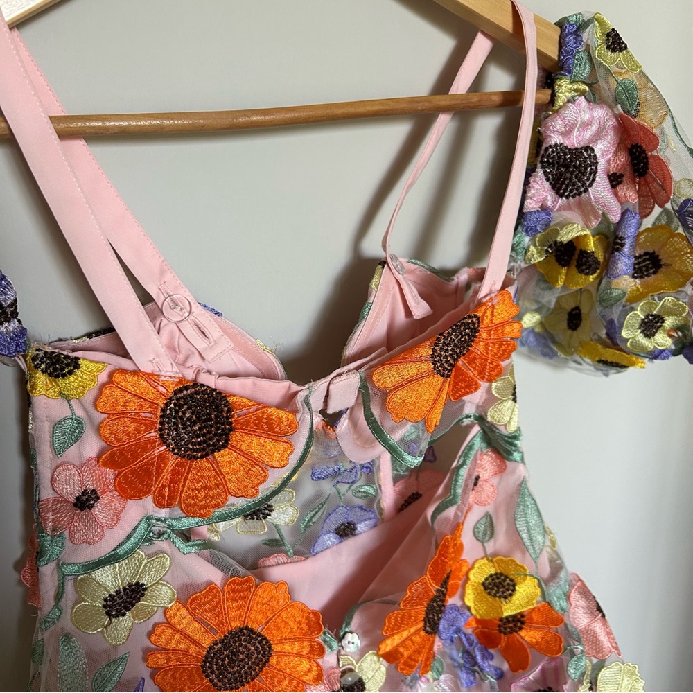 For Love & Lemons Prato Floral Mini Dress in Multi - Picture 10 of 14